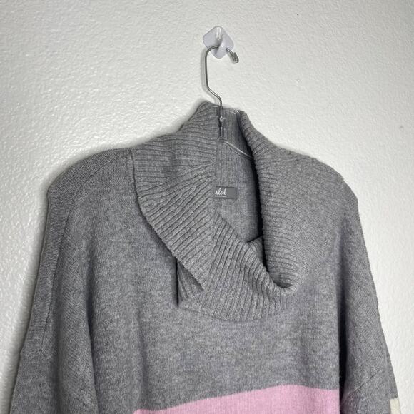 Marled Reunited Clothing Womens Sweater Size XL Cowl Neck Gray Striped Pullover - Picture 8 of 16